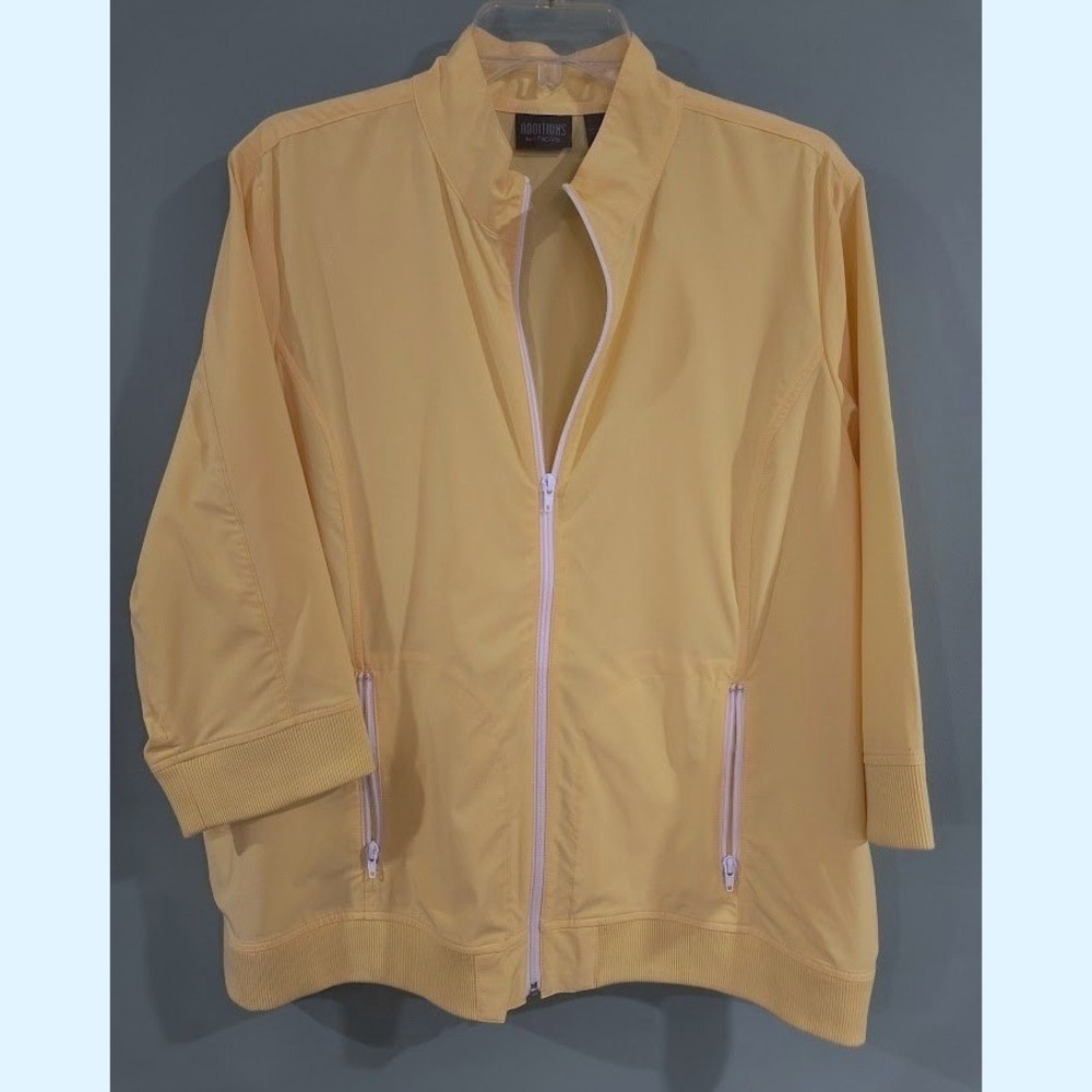 Additions by‎ Chicos Womens Yellow Full Zip Jacket 3/4 Sleeve Size 3 (16)